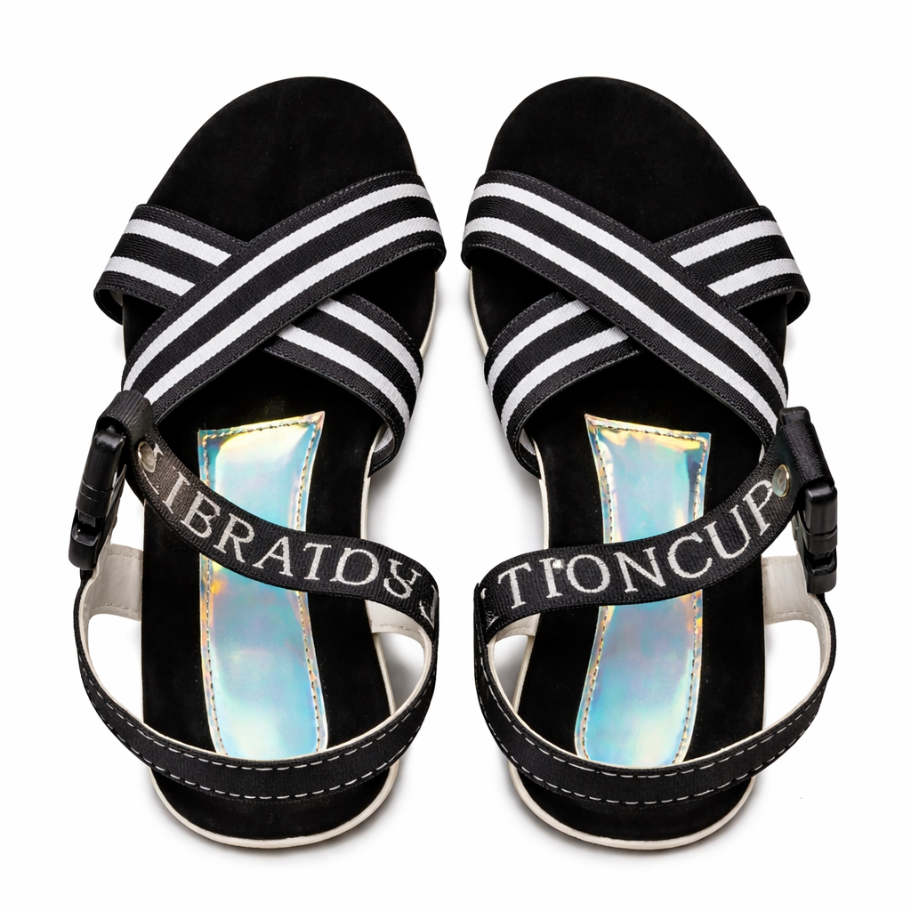 Crisscross Strap Flat Sandals with Adjustable Ankle Closure